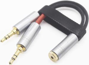 Youkamoo 2 x 3.5mm Male to 2.5mm Female Balanced 8 Core Silver Plated Headphone Earphone Audio Adapter Cable New in Box for PHA-3 3.5mm x 2 to 2.5mm