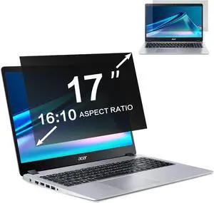 ZOEGAA 17 Inch Laptop Privacy Screen Filter for 16:10 Widescreen Display 14.5"x9.1" - Laptop Screen Privacy Shield and Anti Blue Light Anti Glare Screen Protector