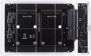 Xiwai Dual MSATA Mini-SATA SSD Card JBOD Raid0 Span Bridge to USB3.0 Type-C USB-C 2.5inch SATA Combo Enclosure