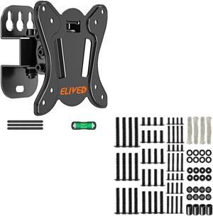 ELIVED TV Wall Mount Monitor Mount for Most 13-30 Inch TVs Single Stud Up to VESA 100x100mm, Plus Universal TV Mounting Hardware Kit includes Screws, Washers, Spacers and Concrete Anchors