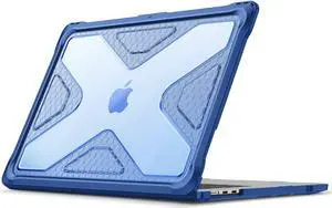 Fintie Case for MacBook Air 15 Inch A3114 A2941 (2023 2024 Release) - Heavy Duty Rugged Hard Shell Case Cover with TPU Bumper for MacBook Air 15.3" M2 M3 Chip with Touch ID, Blue