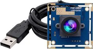 ELP 1080P USB Security Camera Module High Speed 2megapixel HD Free Driver USB with Camera Wide Angle PC Camera Raspberry Pi Developing Board Mini UVC USB2.0 Industrial Video Webcam Board for Computer