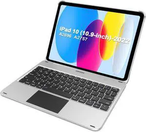 Arteck iPad 11th 10th Generation Keyboard Case, Folio Cover, Multi-Touch Trackpad, Detachable Bluetooth Keyboard for iPad (A16) 11th/10th Gen