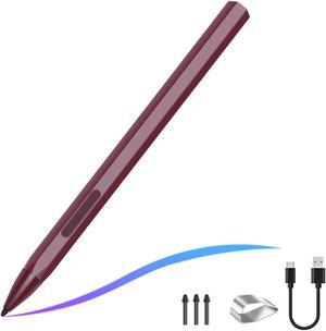 SSS·GRGB Stylus Pen for Microsoft Surface Pro9/8/X/7/6/5/4/3 Surface Go 3/2/1 Surface 3/Laptop/Studio/Book 4/3/2/1 with 4096 Tilt Pressure Palm Rejection Magnetic Attachment Rechargeable, Red