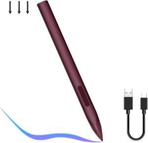 SSS*GRGB Stylus Pen for Microsoft Surface Pro9/8/X/7/6/5/4/3 Surface Go 3/2/1 Surface 3/Laptop/Studio/Book 4/3/2/1 with 4096 Tilt Pressure Palm Rejection Magnetic Attachment Rechargeable, Red