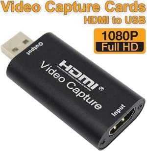 HDMI Video Capture Card, Aluminum HDMI to USB 1080p Audio Video Capture Card, Full HD Recording, Connect DSLR, Camcorder, or Action Cam to PC or Mac for High Definition Acquisition, Live Broadcasting