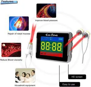 COZING Portable Laser Therapy Wrist Watch Multifunctional 650nm Red Light Therapy ForHypertension, Hyperlipidemia