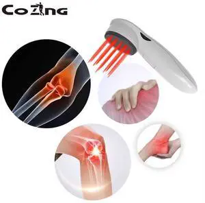 Cozing Handheld Cold Laser Therapy Device with LED Display, Low Level Red Light Therapy for Dog Human Pain Relief Joint and Muscle, Body Back Shoulder Knee Pain,  14x650nm+3x808nm
