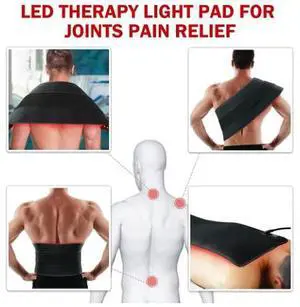 COZING Red Light Therapy for Body - LED Infrared and Red Light Therapy Belt for Back, Arms and Neck. Pain Reliever Red Light Body Therapy Equipped. Rechargeable with Powerful LEDs - 650nm 850nm.
