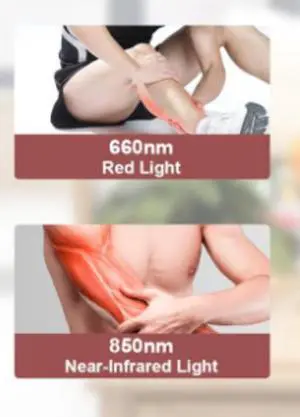 COZING Red Light Therapy for Knee, Vibration Massage Knee Brace with 660nm Red & 850nm Near-Infrared LED Chips, Portable Design with 24.4inch Adjustable Strap, for Shoulder/Elbow/Joint/Ankle