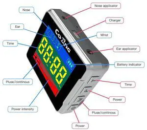 COZING Multifunctional 650nm Red Light Therapy Watch with Nasal Probe, Home Care Therapy Wrist Watch , Easy to Operate