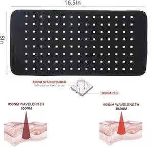 COZING Red Light Therapy Pad for Wasit, Therapy Wrap with Timer Remote, Adjustable Straps for Muscle Relax Waist Back Shoulder Legs