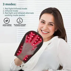 COZING Red Light Therapy Glove for Hand Wrist Pain Red 660nm Infrared 850nm Light Therapy,Cozy and Safe