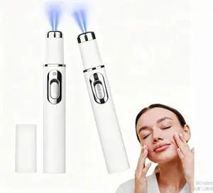 White Blue Light Battery Powered Face Eye Massage Portable Facial Beauty Care Pen Home Beauty Tools White Blue Light Battery Powered Face Eye Massage Portable Facial Beauty Care Pen Home Beauty Tools