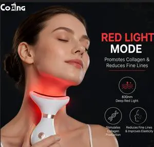 3 Color LED Beauty Device for Face & Neck EMS Vibration Heating Therapy Skincare Wand 3 Color LED Beauty Device for Face & Neck EMS Vibration Heating Therapy Skincare Wand