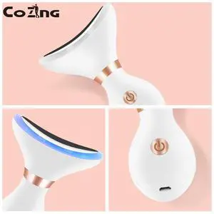 3 Colors LED Light Face Neck Beauty Device Vibration Massage Neck Line Reducer EMS Chin Lifter Double Chin 3 Colors LED Light Face Neck Beauty Device Vibration Massage Neck Line Reducer EMS Chin Lifter Double Chin