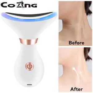 EMS Neck Massager Electric Face Neck Lifting Slimming Device 3 Colors LED Photon Therapy Heating Microcurrent EMS Neck Massager Electric Face Neck Lifting Slimming Device 3 Colors LED Photon Therapy Heating Microcurrent