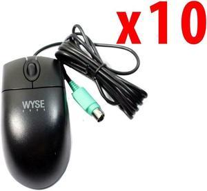 Lot Of 10 New Wyse Mouse Mice 770510-21L Black MO42KOP PS2 Optical