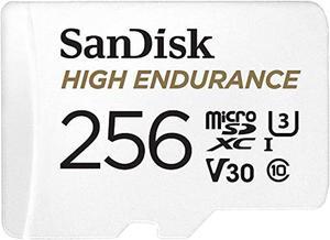 Sandisk 256Gb High Endurance Video Microsdxc Card With Adapter For Dash Cam And Home Monitoring SystemsC10, U3, V30, 4K Uhd, Micro Sd CardSdsqqnr-256G-Gn6ia