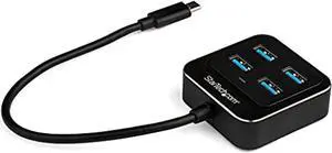 .Com 4-Port Usb C HubUsb-C To 4X Usb-A PortsSuperspeed 10Gbps Usb 3.1/3.2 Gen 2 Type-C HubUsb Bus PoweredPortable/Compact Usb-C To Usb Adapter Hub For LaptopAluminum (Hb31c4ab)