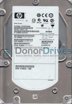 St3300657ss, 3Sj, Pn 9Fl066-035, Fw Hpd2, Hp 300Gb Sas 3.5 Hard Drive