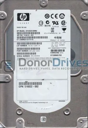 St3300657ss, 6Sj, Pn 9Fl066-035, Fw Hpd5, Hp 300Gb Sas 3.5 Hard Drive