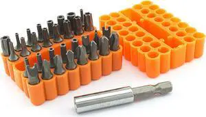 33 PC SECURITY BITS TORX SET Tamper Proof Drill Driver Screwdriver Tri Wing Tool