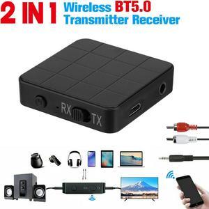 2 IN 1 Bluetooth 5.0 Transmitter  Receiver Wireless Audio Aux 3.5mm Adapter USA