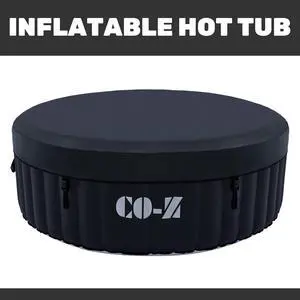 Iatable Spa Tub with 120 Air Jets Heater Electric Pump Outdoor Hot Tub Black