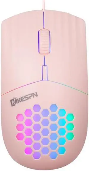 MKESPN SXS-838 USB Interface RGB Hollow Wired Mouse (Pink)
