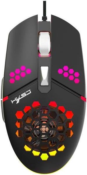 HXSJ J400 6 Keys 8000DPI RGB Light Fan Cooling Gaming Wired Mouse J400