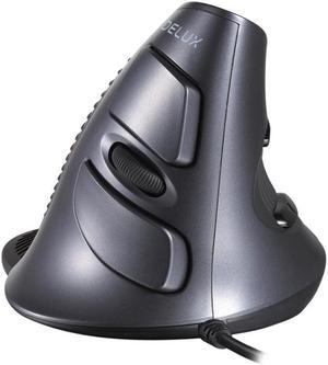 DELUX M618 6-Keys Vertical Handheld Mouse Ergonomic Wired Mouse, Cable Length: 1.5m Wired (Black)