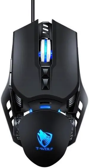 T-WOLF G530 USB Interface 7-Buttons 6400 DPI Wired Mouse Mechanical Gaming Macro Definition 4-Color Breathing Light Gaming Mouse, Cable Length: 1.5m ( Black)