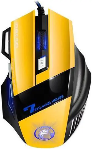 IMICE X7 2400 DPI 7-Key Wired Gaming Mouse with Colorful Breathing Light, Cable Length: 1.8m (Sunset Yellow E-commerce Version)