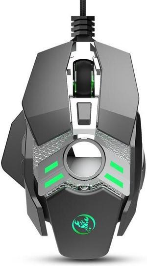 HXSJ J200 7 Keys Programmable Wired E-sports Mechanical Mouse with Light (Silver Grey)
