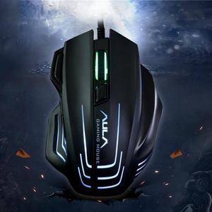 Aula Series Ghost Shark II Colourful Light 7D Optical Competitive USB Wired Game Mouse, Maximum Resolution of 4000 DPI (Black)