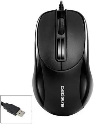 2 PCS Cadeva 006 3 Keys Wired Mouse Household Computer Mouse (USB Interface)