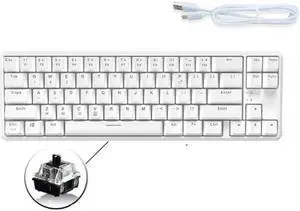Ajazz K680T Mini USB Wired Dual-mode Charging 68-keys Laptop Bluetooth Mechanical Keyboard, Cable Length: 1.6m White
