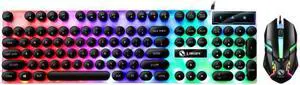 TX300 Mechanical Feel Backlight Punk Wired Keyboard Mouse Set (Black)