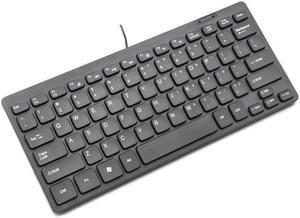 K1000 87 Keys Thin Wire Small Keyboard Multimedia Mini Keyboard (Black )