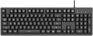 Ajazz DKS100 104 Keys Office Luminous Game Tea Axis Mechanical Keyboard, Cable Length: 1.5m (Black)