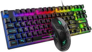 ZIYOU LANG T2 88 Keys Gaming Mechanical Luminous Keyboard and Mouse Set, Cable Length: 1.6m T2 Black (Black)