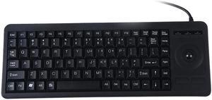 DS-8900 PS / 2 Interface Prevent Water Splashing Laser Engraving Character One-piece Wired Trackball Keyboard, Length: 1.5m