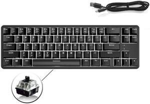 Ajazz K680T Mini USB Wired Dual-mode Charging 68-keys Laptop Bluetooth Mechanical Keyboard, Cable Length: 1.6m Black