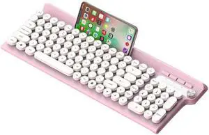 LANGTU L3 102 Keys Anti-Spill Silent Office Wired Mechanical Keyboard, Cable Length: 1.5m L3 Pink (Pink)