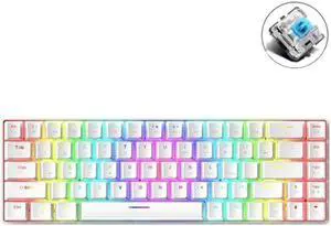 ZIYOU LANG T8 68 Keys RGB Luminous Gaming Mechanical Keyboard, Cable Length:1.6m T8 White Green Shaft (White Green Shaft)