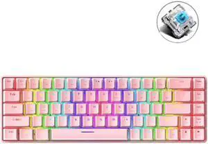 ZIYOU LANG T8 68 Keys RGB Luminous Gaming Mechanical Keyboard, Cable Length:1.6m T8 Pink Green Shaft (Pink Green Shaft)