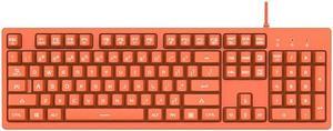 Ajazz DKS100 104 Keys Office Luminous Game Tea Axis Mechanical Keyboard, Cable Length: 1.5m (Orange )