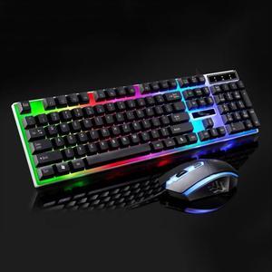 ZGB G21 1600 DPI Professional Wired Colorful Backlight Mechanical Feel Suspension Keyboard + Optical Mouse Kit for Laptop, PC (Black)