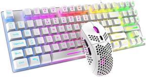 ZIYOU LANG T2 88 Keys Gaming Mechanical Luminous Keyboard and Mouse Set, Cable Length: 1.6m T2 White (White)